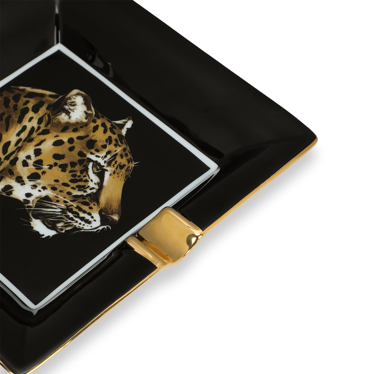 Ashtray 18x18 cm Leopard