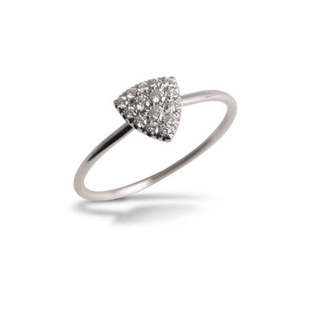 Ring triangle white gold 750 diamonds 0,15 ct G SI W54