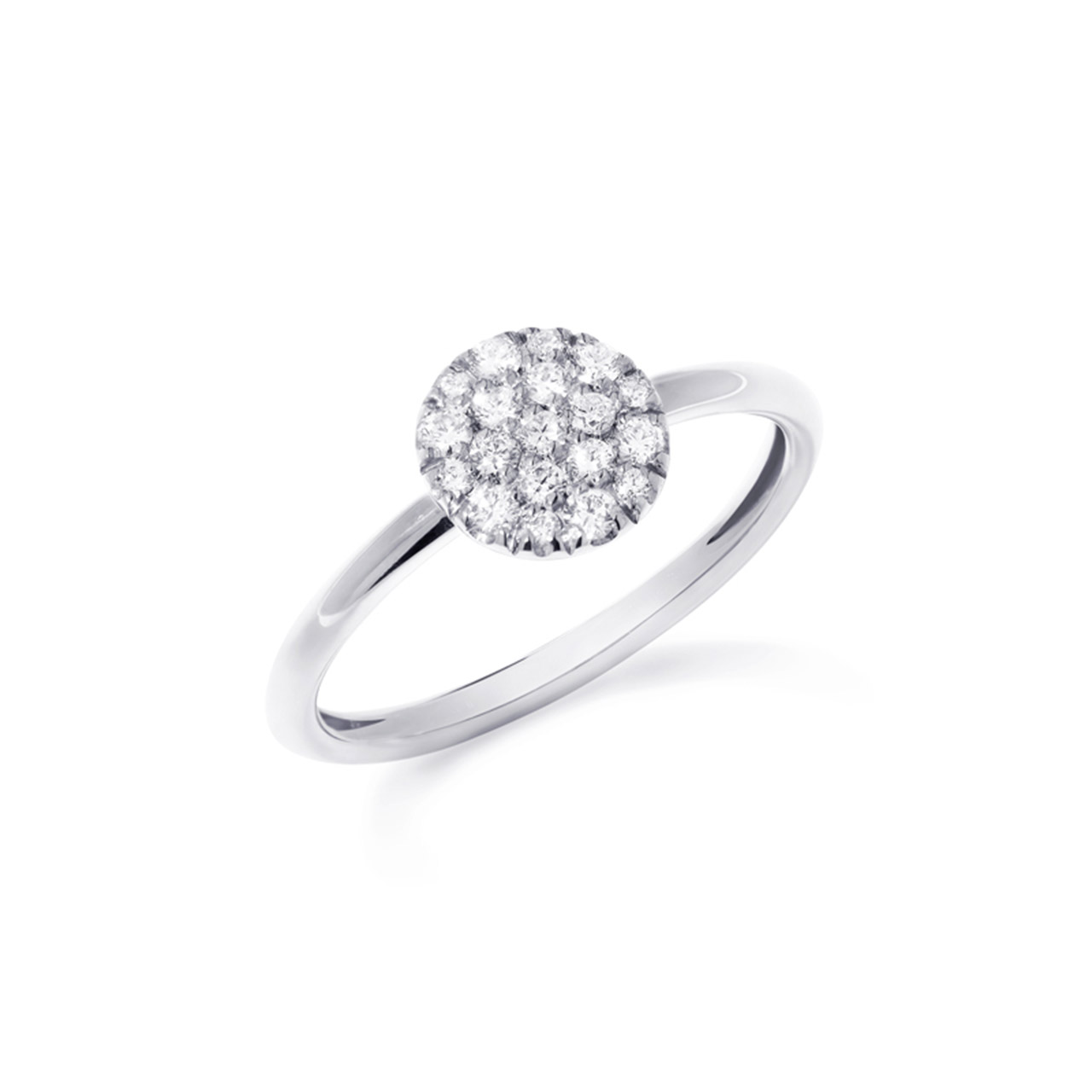 Ring round white gold 750 diamonds 0.30 ct G VS W55