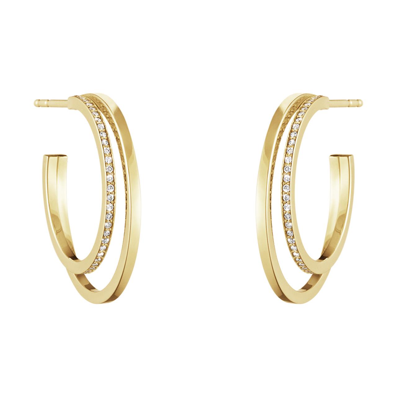 Hoop earringsbrilliant cut diamonds 0.30 ct. yellow gold 750