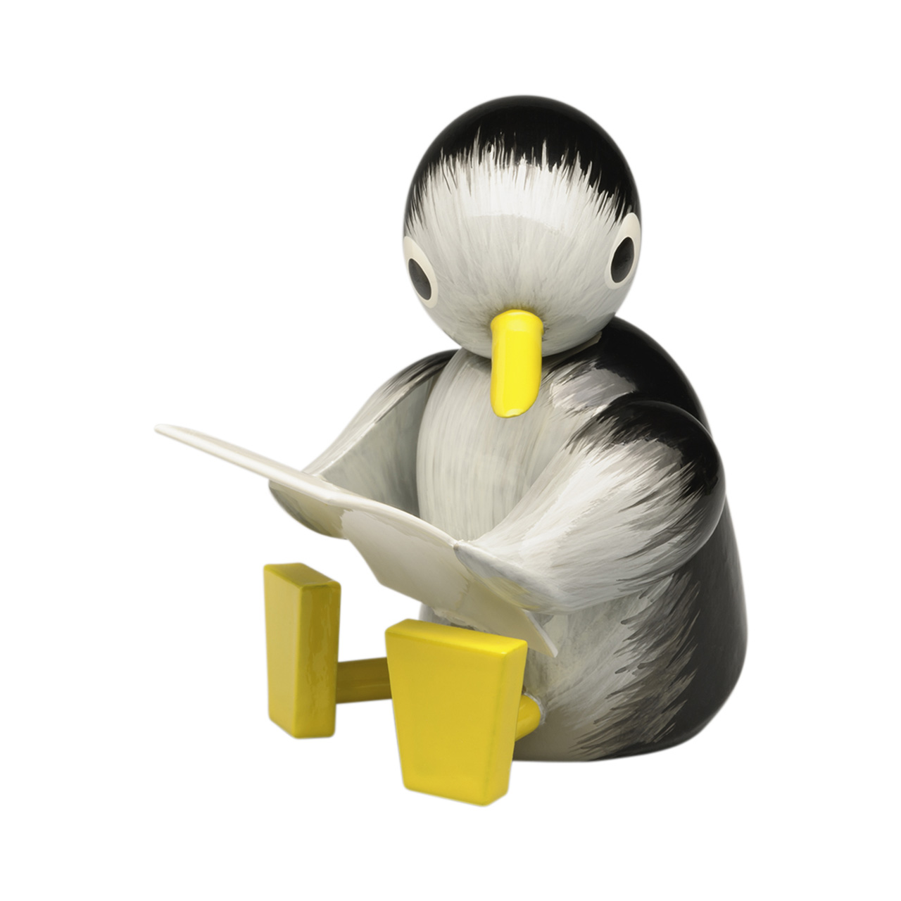 Penguin, tall, reading