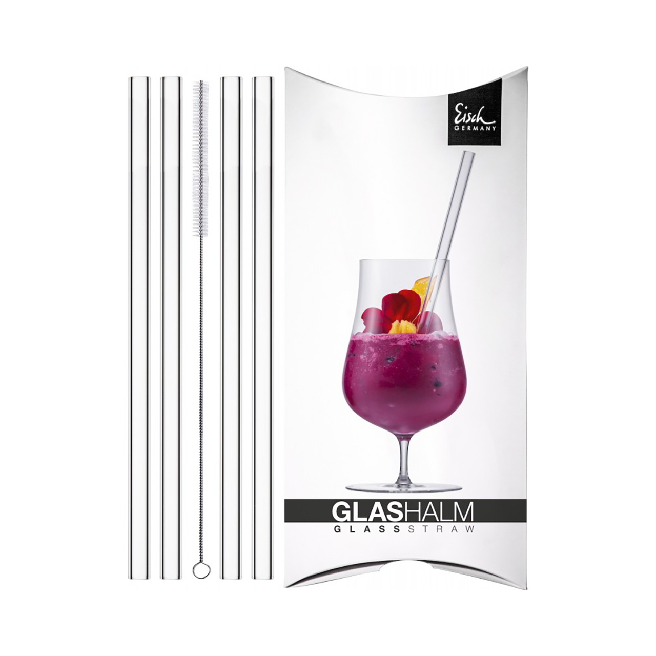 Glas Drinking Straw Set 4 pcs + brush