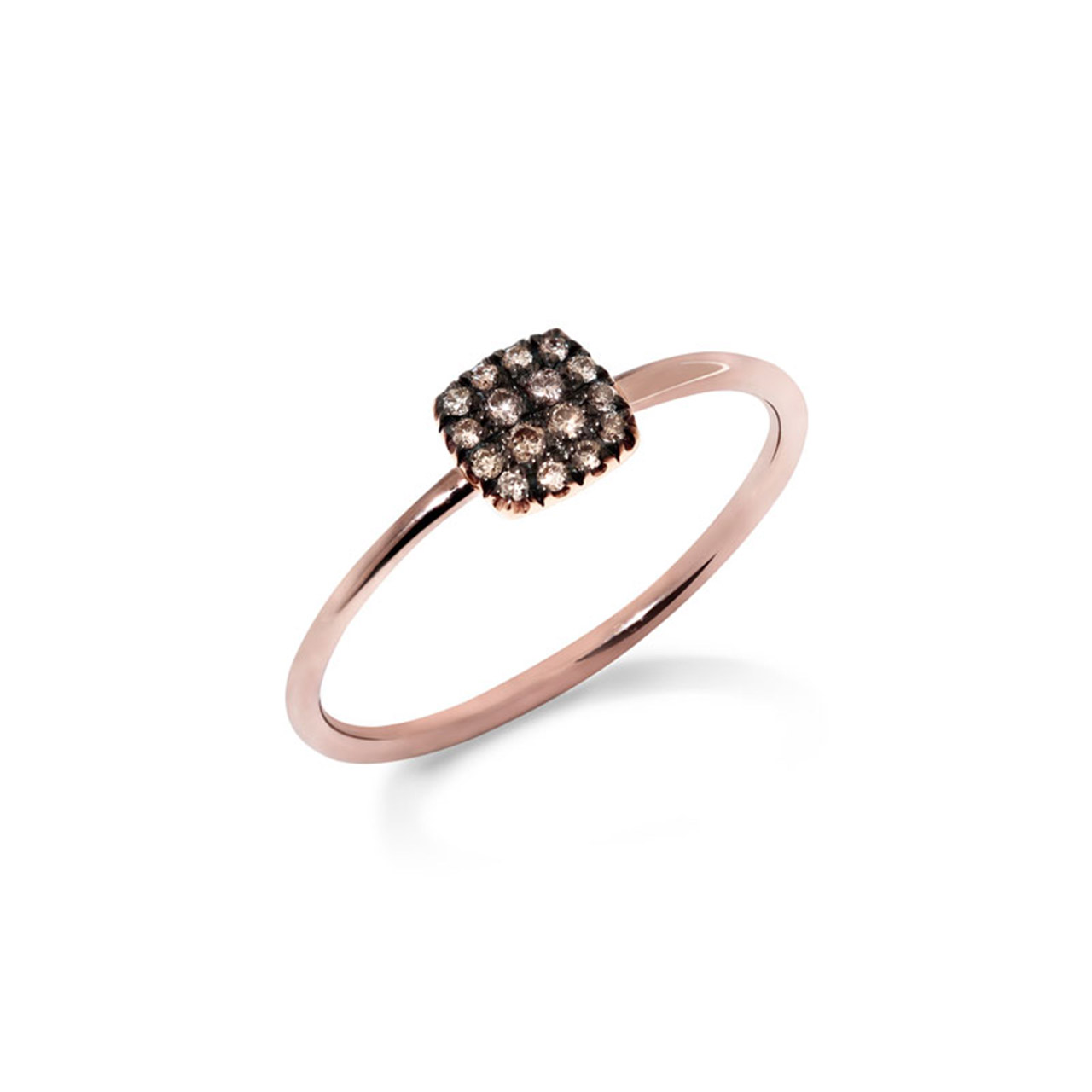 Ring Roségold 750/- braune Diamanten 0,08 ct W55