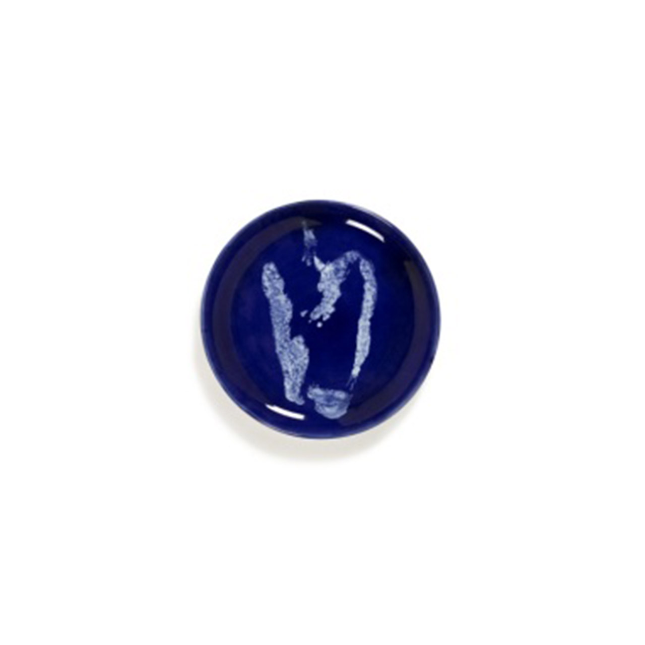 Plate S 19 cm lapis lazuli Pepper white