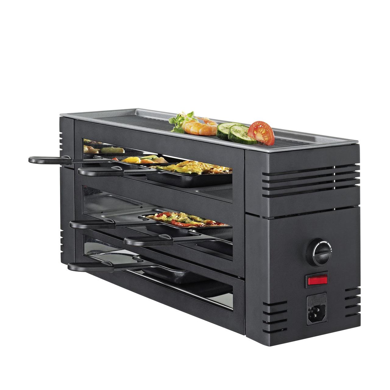 Pizza Raclette6 black with cast aluminium EU