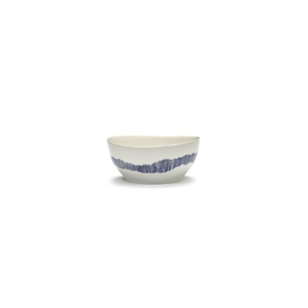 Bowl S 16 cm white & Swirl - Stripes blue