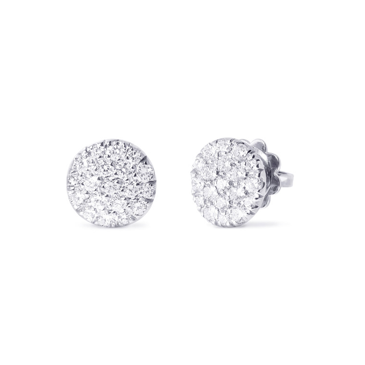 Stud earrings white gold 750 diamonds 0.62 ct G VS