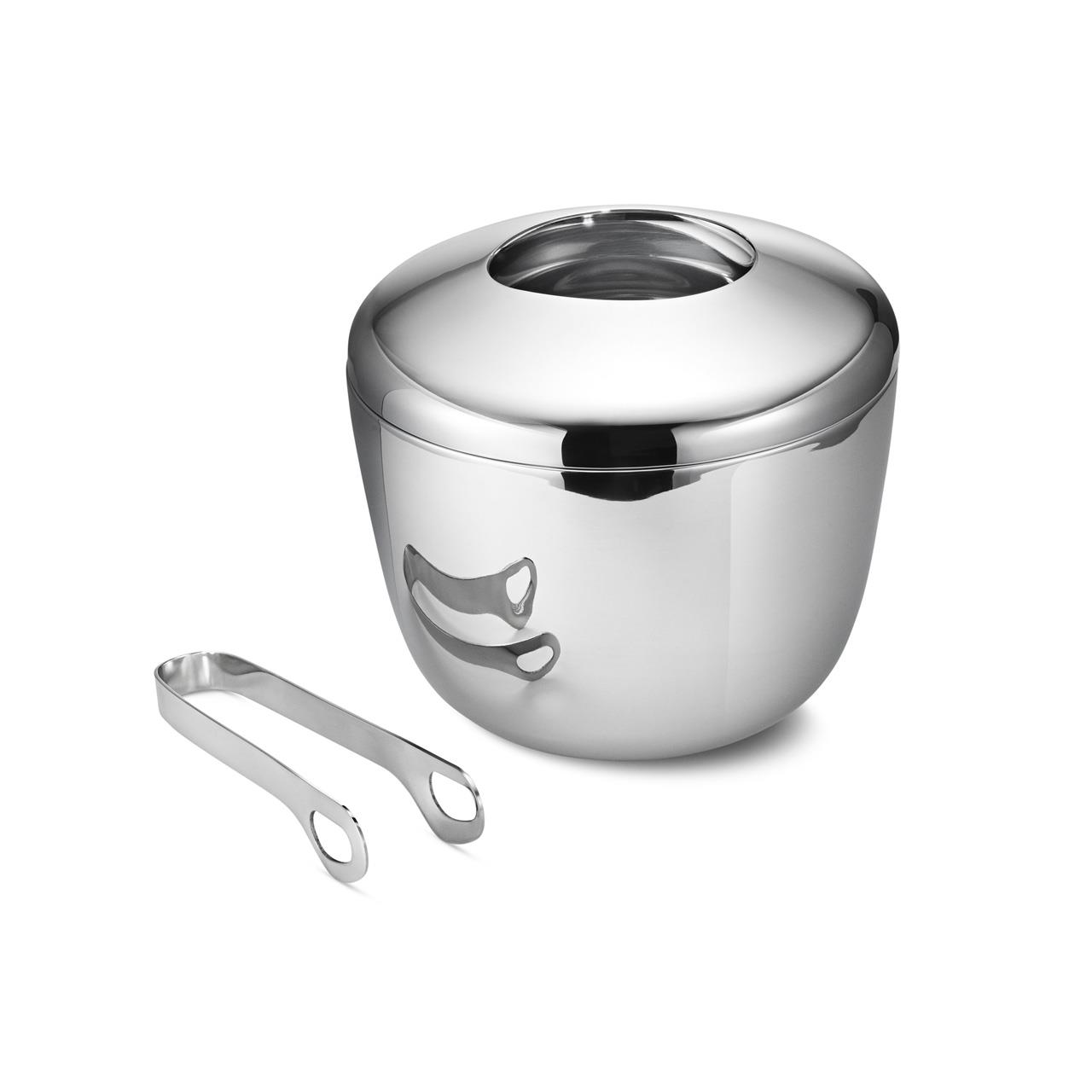 Ice Bucket with ice tongs, stainless steel