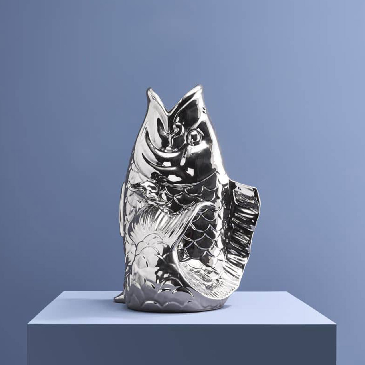 Vase/Skulptur Blubb silber 35x30x44 cm