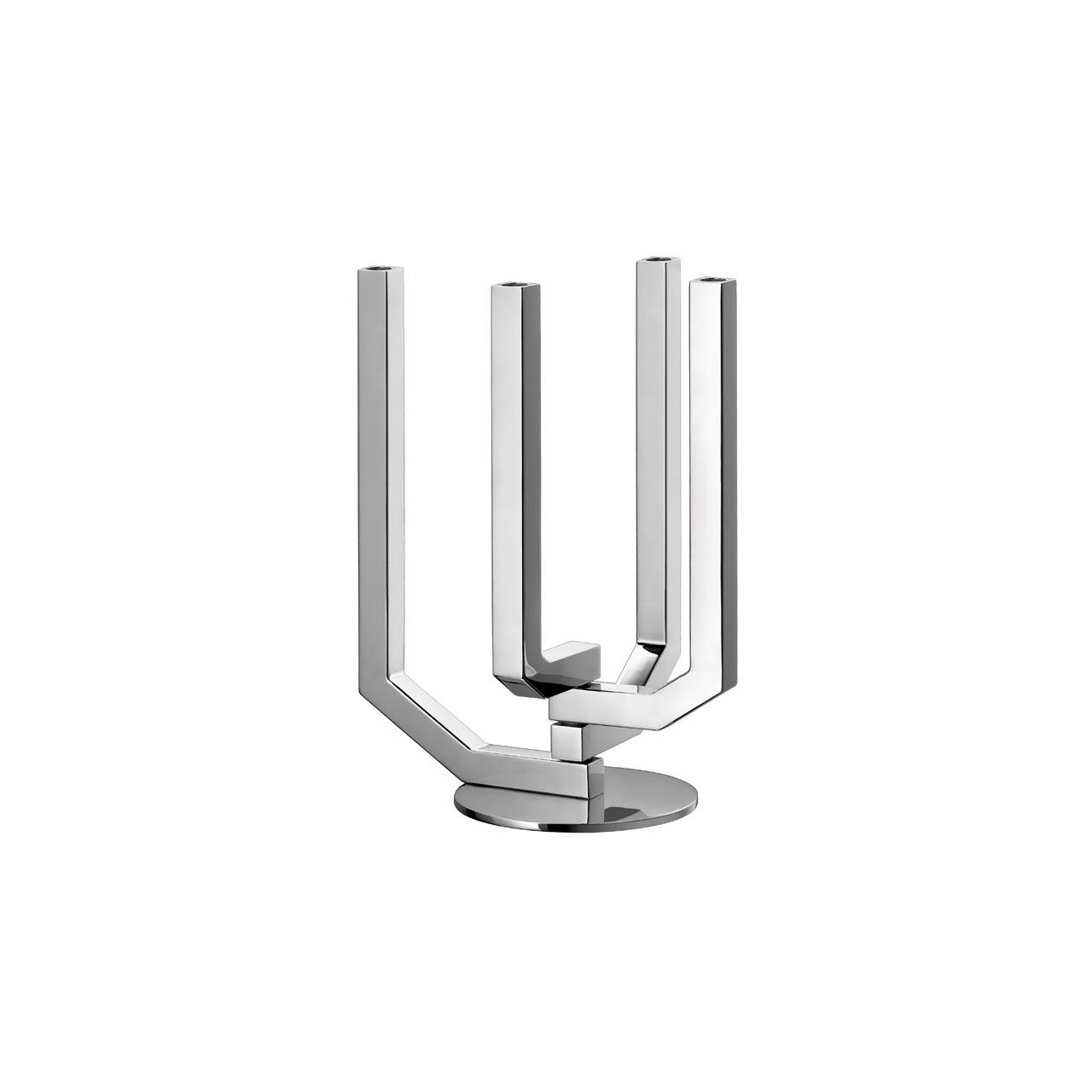 Candlestick 4-lights stainless steel