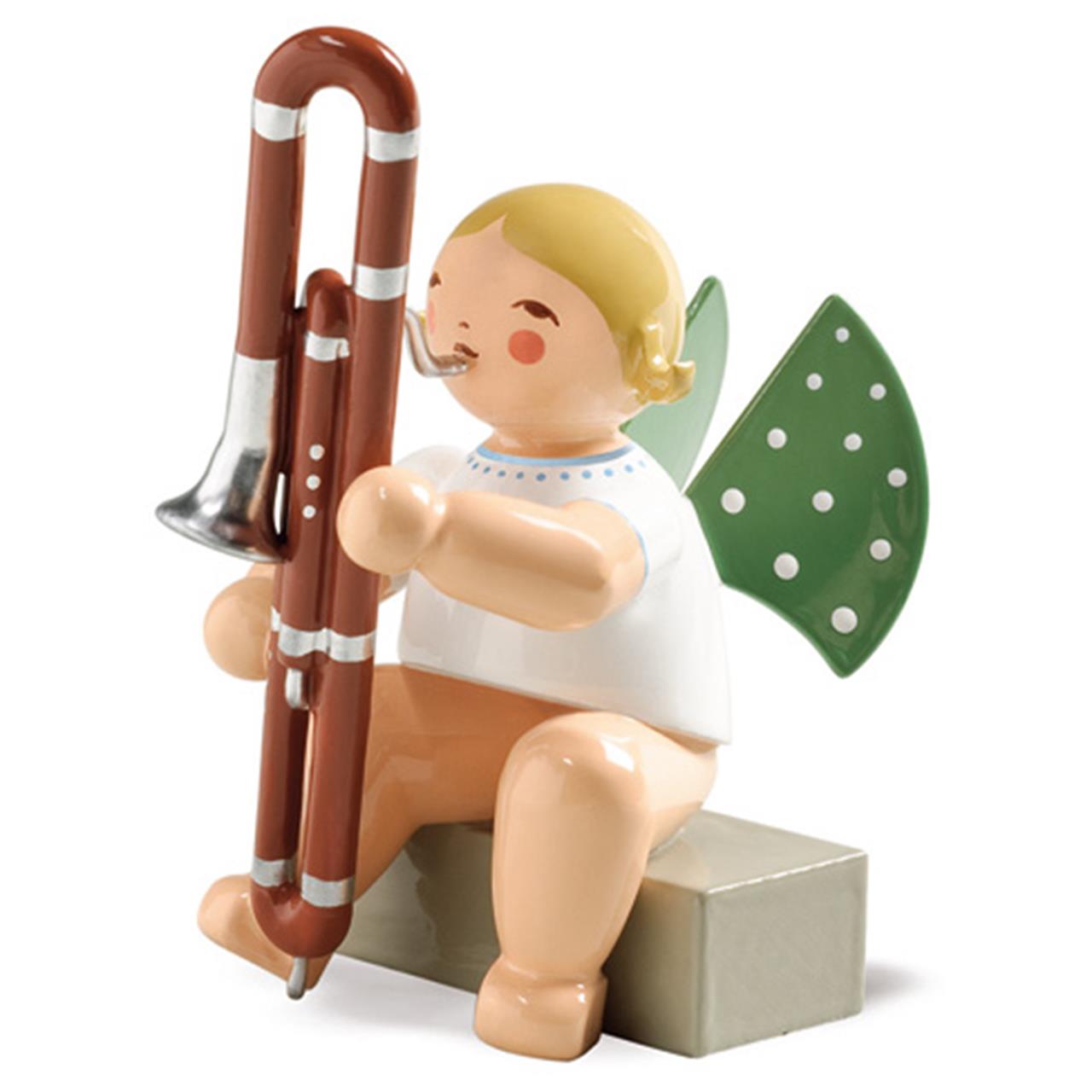 Angel with Contrabassoon, Sitting