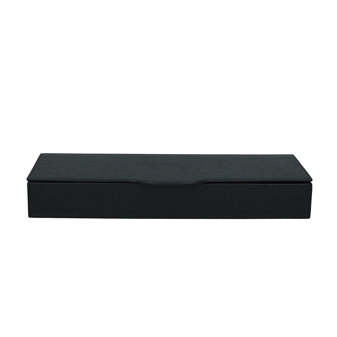 Long Rectangular Trinket Box large, Golf black, Stitching black