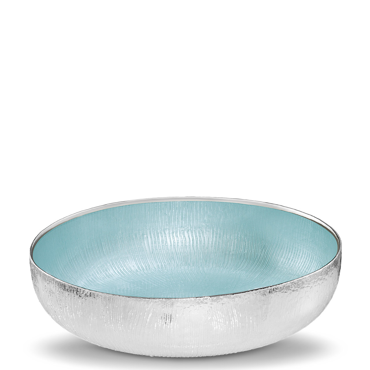 Bowl 34 cm light blue silver plated