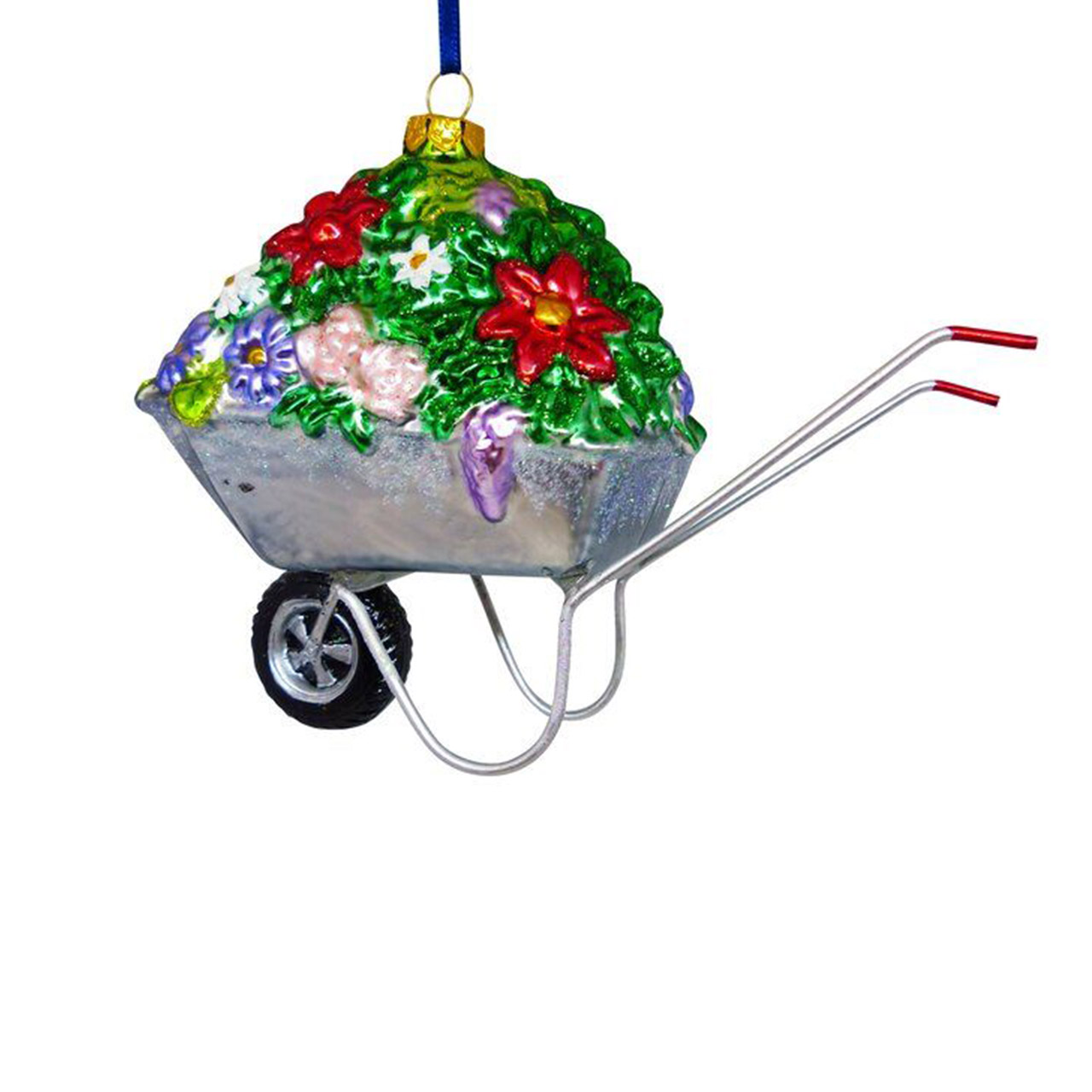 Hänger Schubkarre mit Blumen mehrfarbig