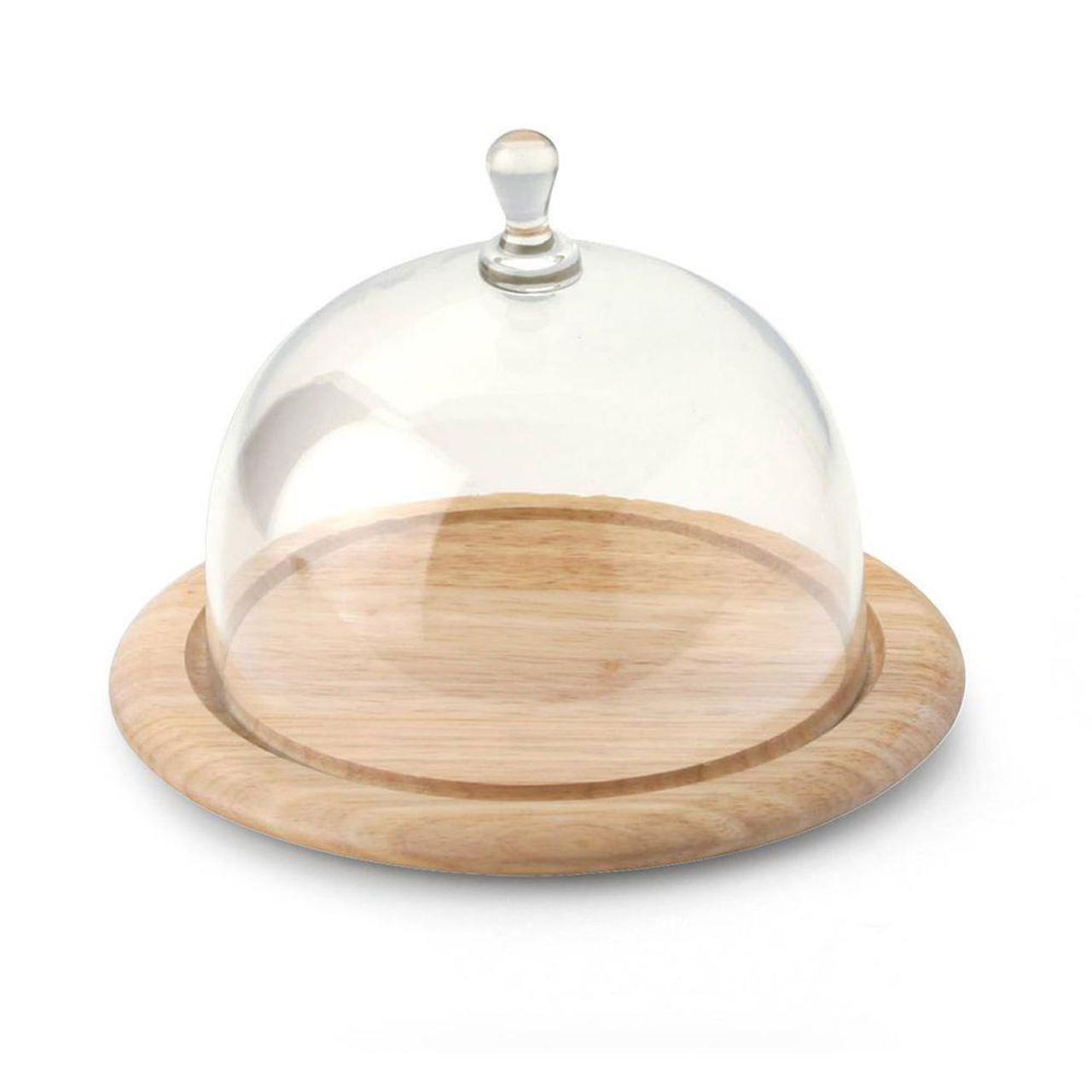 Cheese Cover 2 pcs. 20x14 cm Rubber Tree Wood