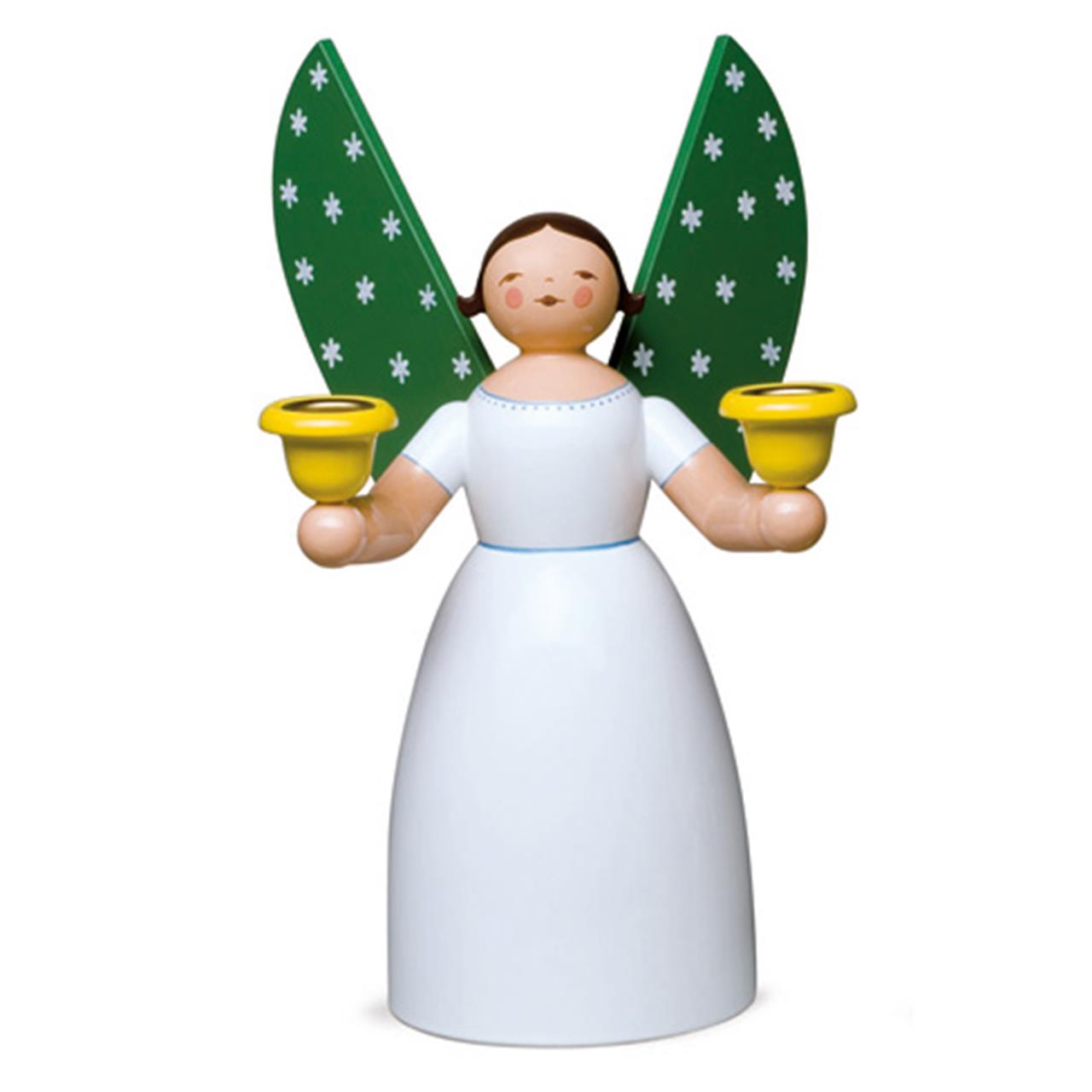 Angel Holding Candles, White, Size 7