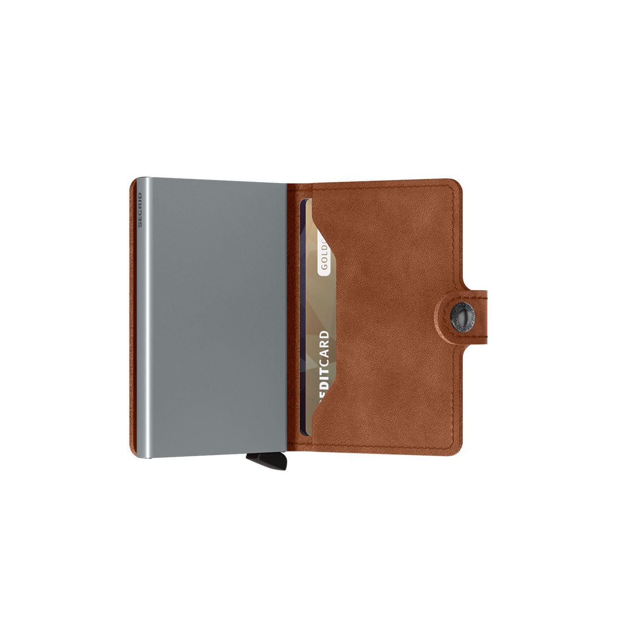 Miniwallet Vintage cognac silver