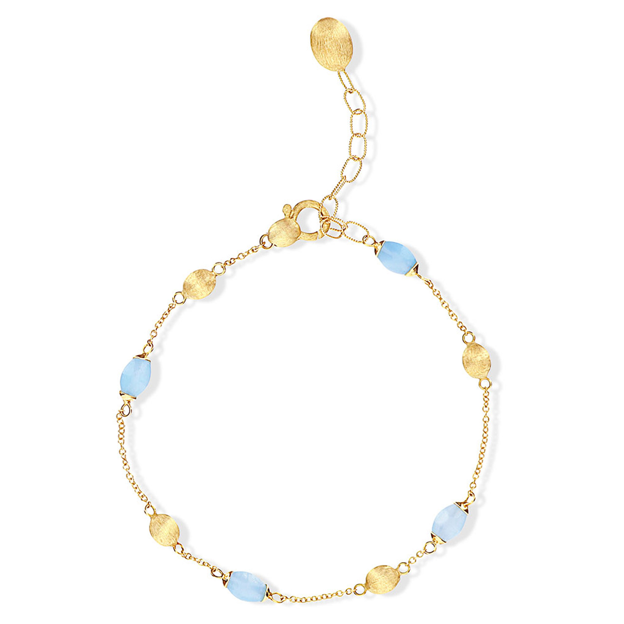 Bracelet 750 yellow gold aquamarine 3 ct