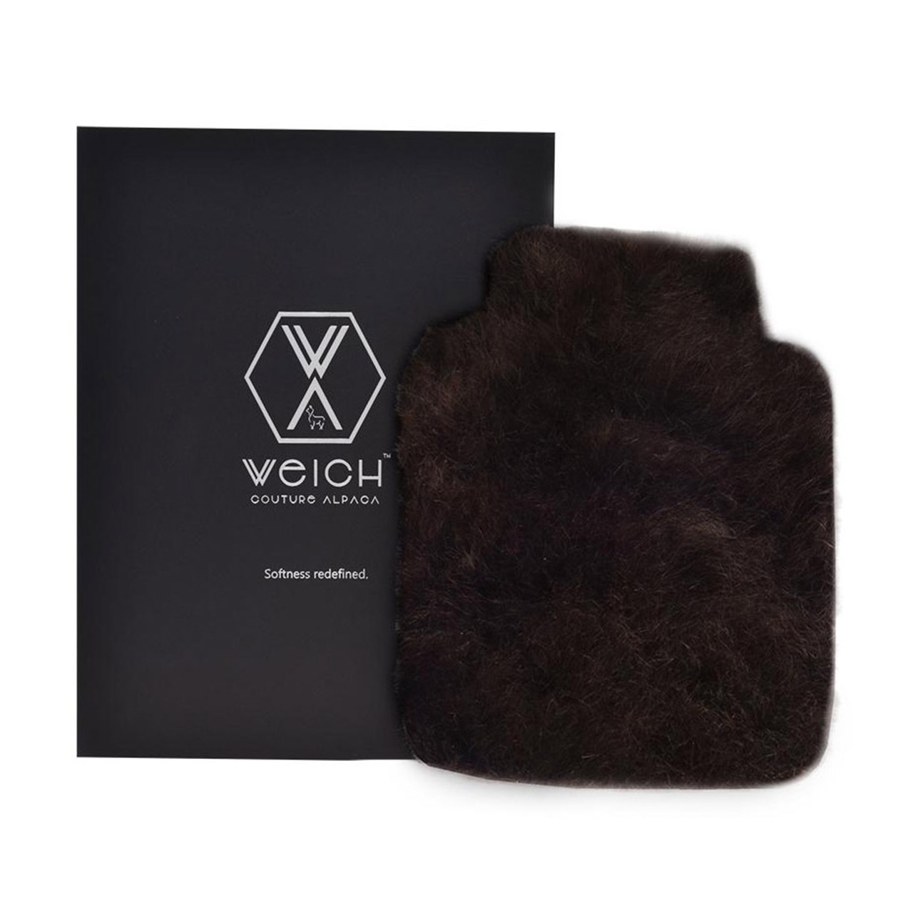 Hot Water Bottle Alpaca-Fur 0.6 l dark chocolate