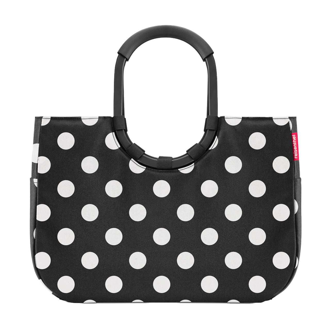 Einkaufstasche loopshopper L frame dots white