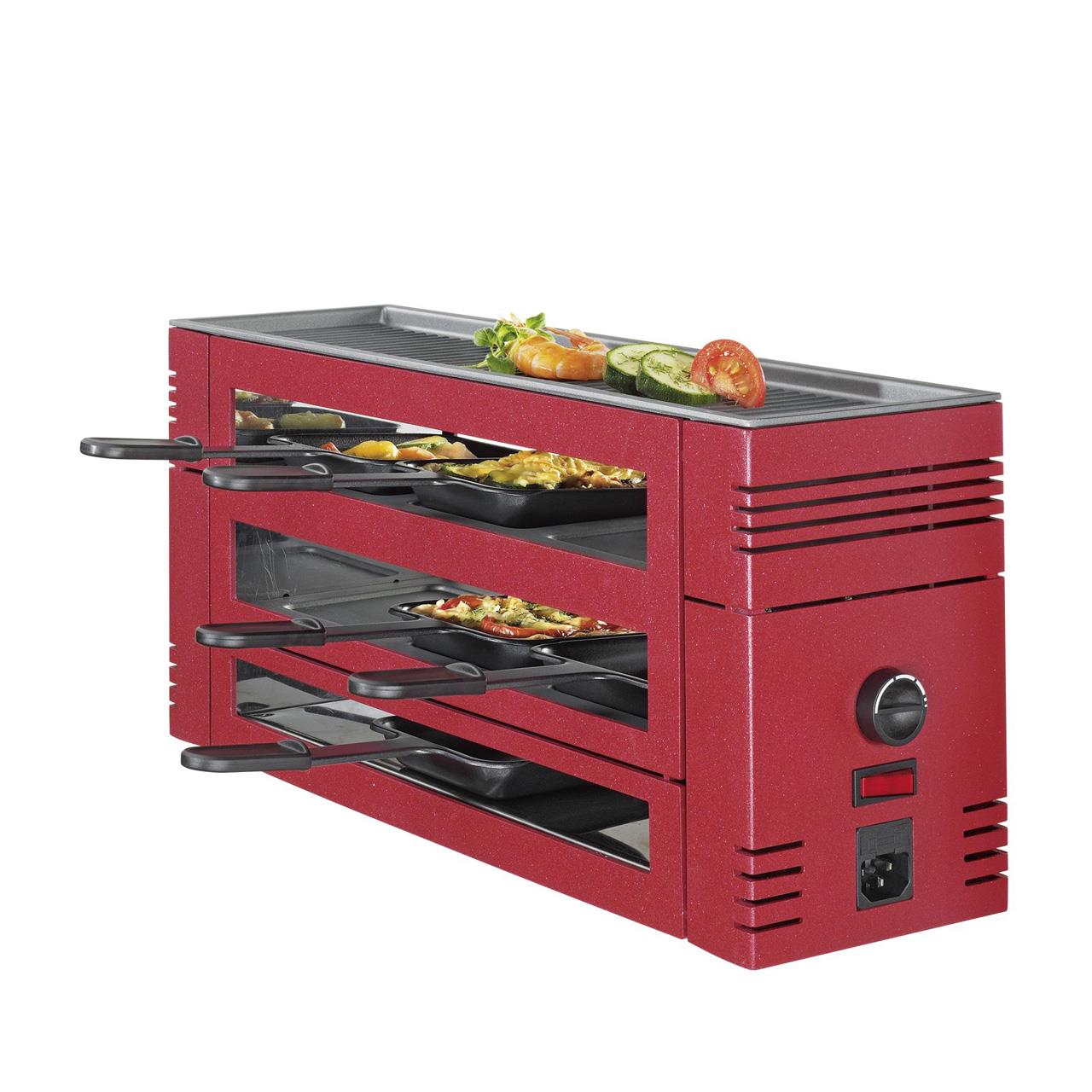 Pizza Raclette6 red with cast aluminium EU