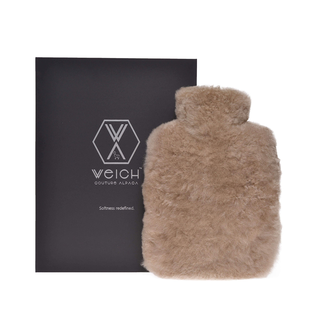 Hot Water Bottle Alpaca-Fur 1.8 l taupe