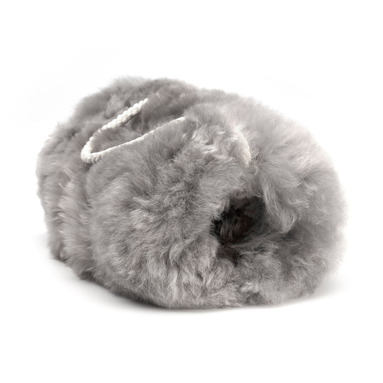 Muff alpaca fur silver gray