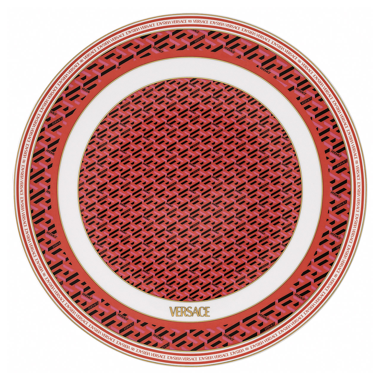 Presentation Plate 33 cm red