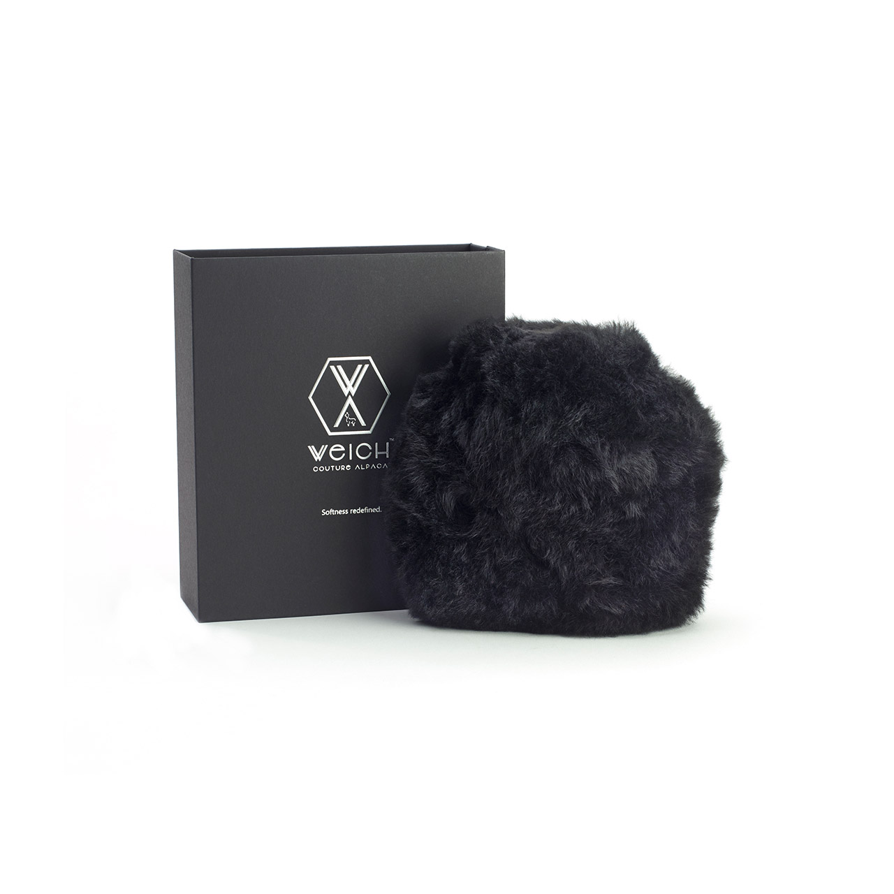 Hot Water Bottle Alpaca-Fur 0.6 l black