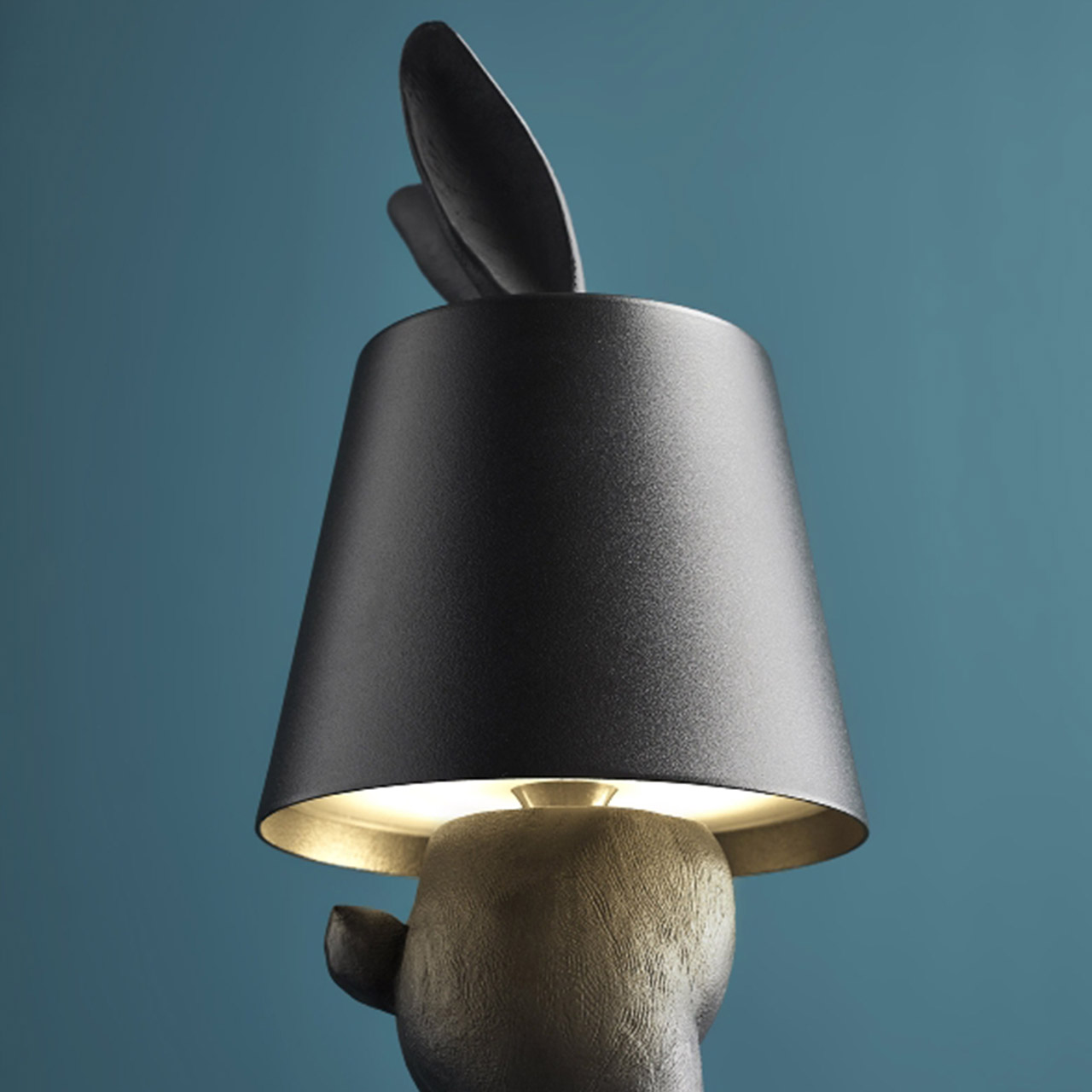 LED-Table Lamp Hiding Bunny 28 cm gold