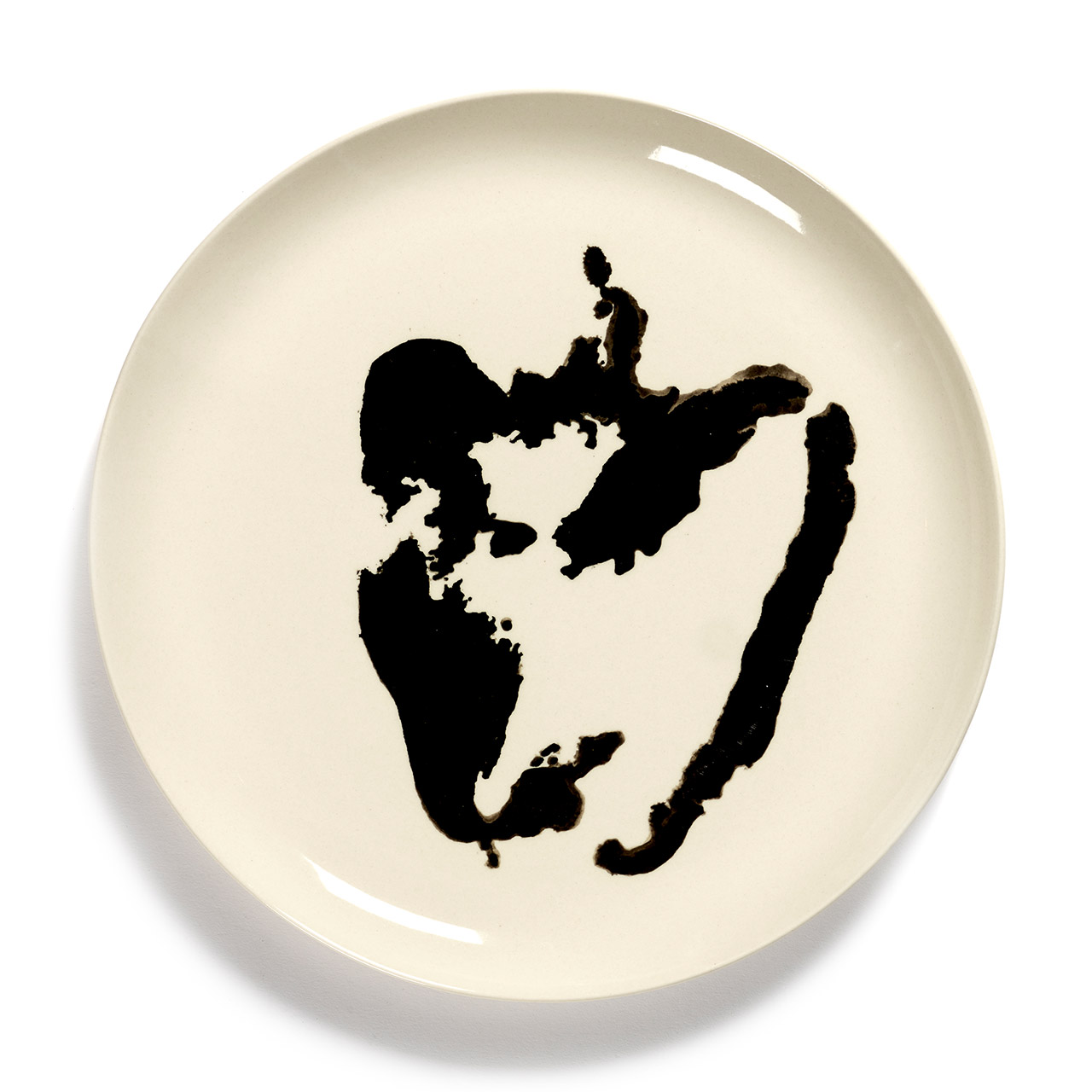 Plate L 26.5 cm white Pepper black