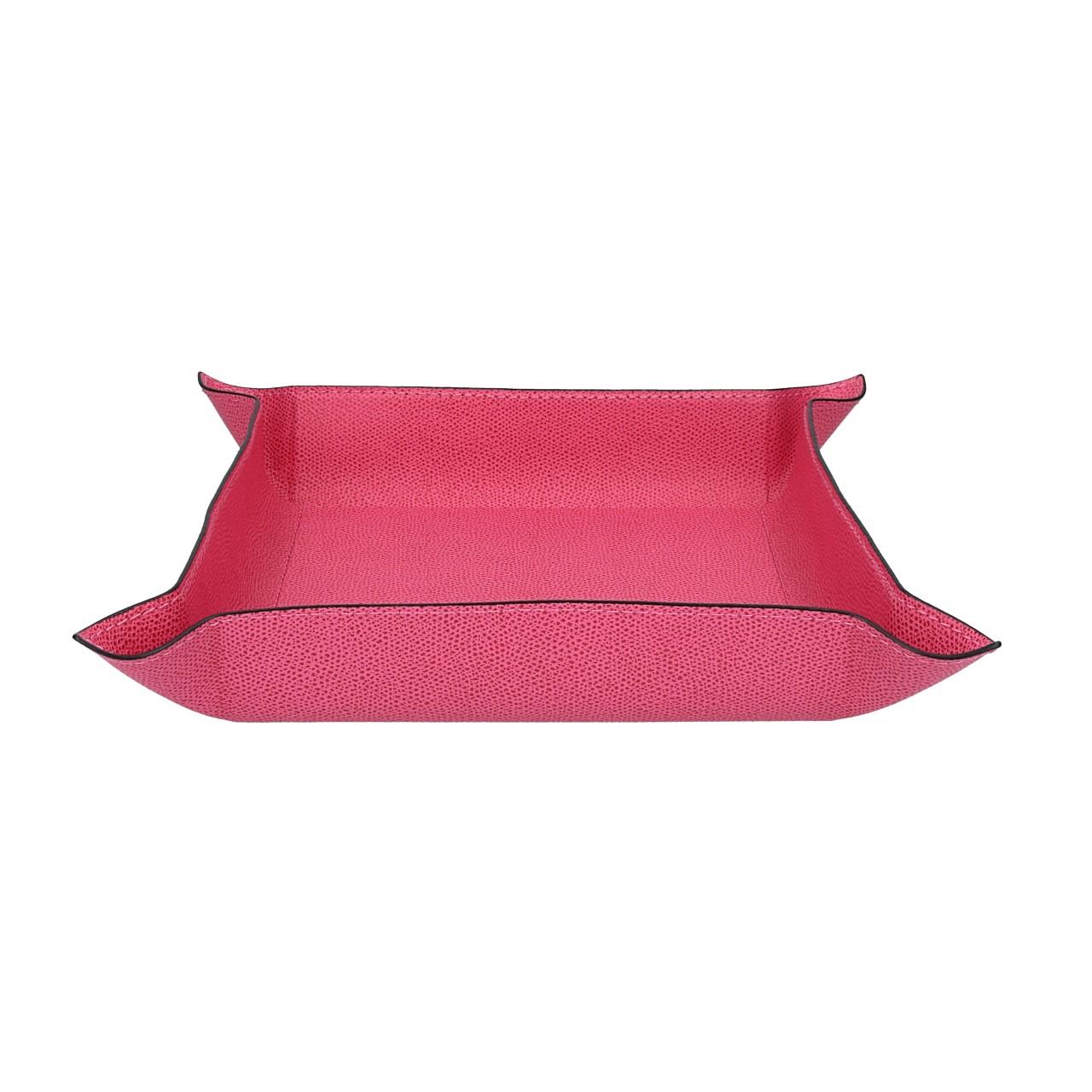 Square Valet Tray large, Golf raspberry, Stitching raspberry