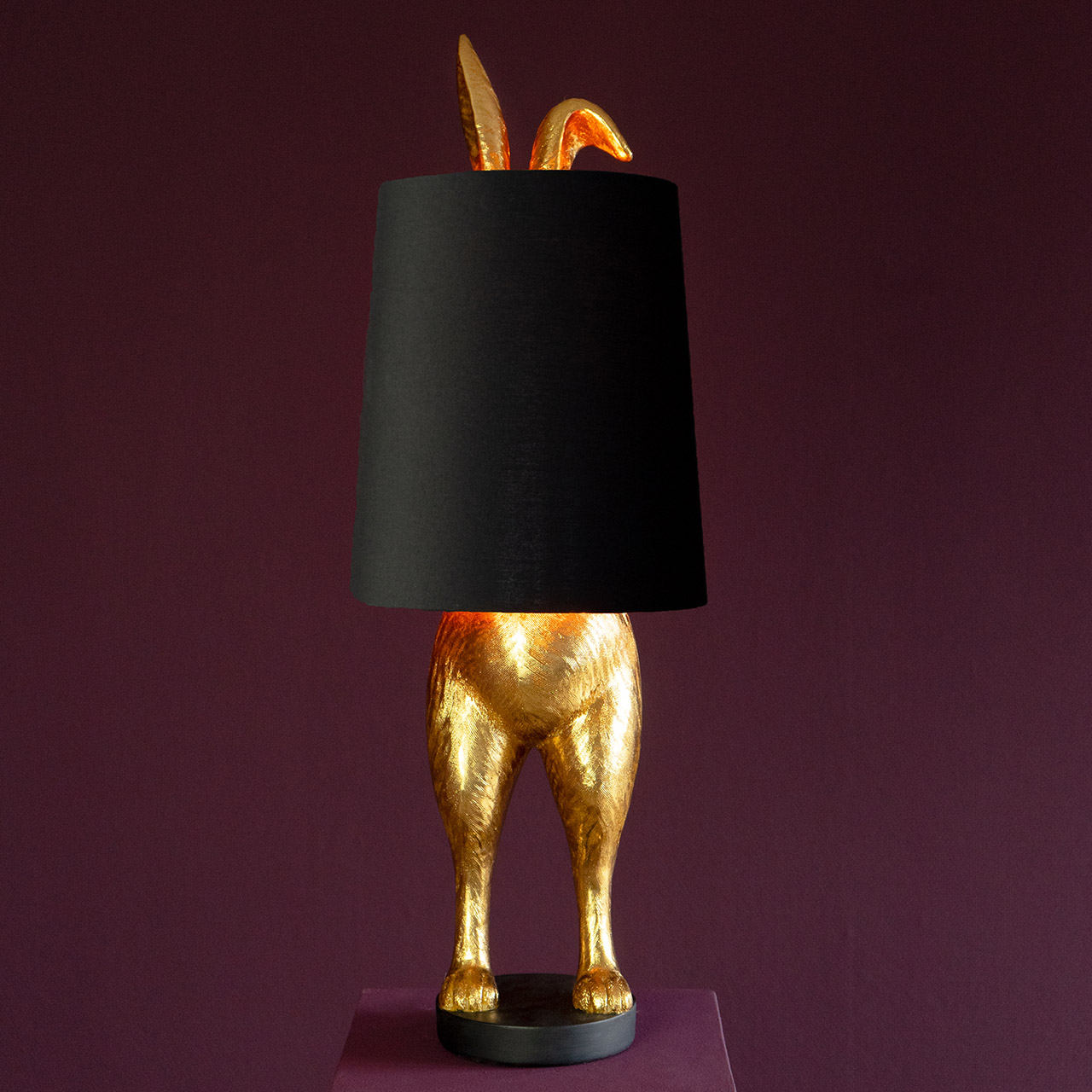 Tischleuchte Hiding Bunny 74 cm gold/schwarz