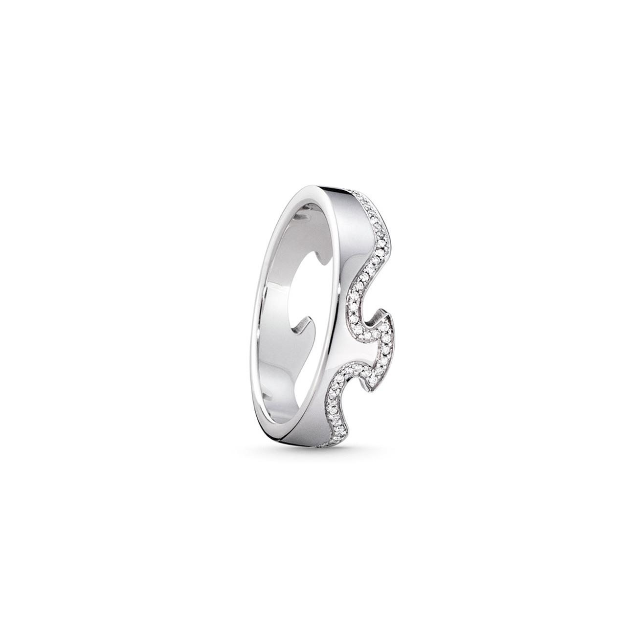 Ring End diamonds 0.19 ct white gold 750 W56