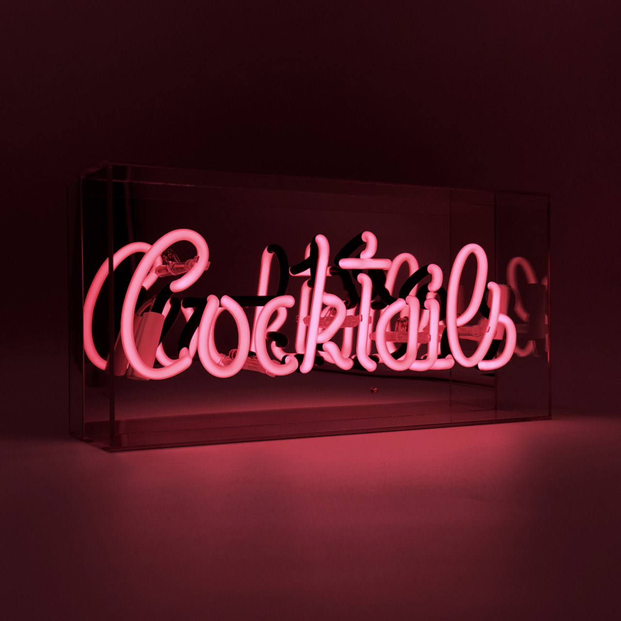 Acrylic Box Neon - Cocktails Pink