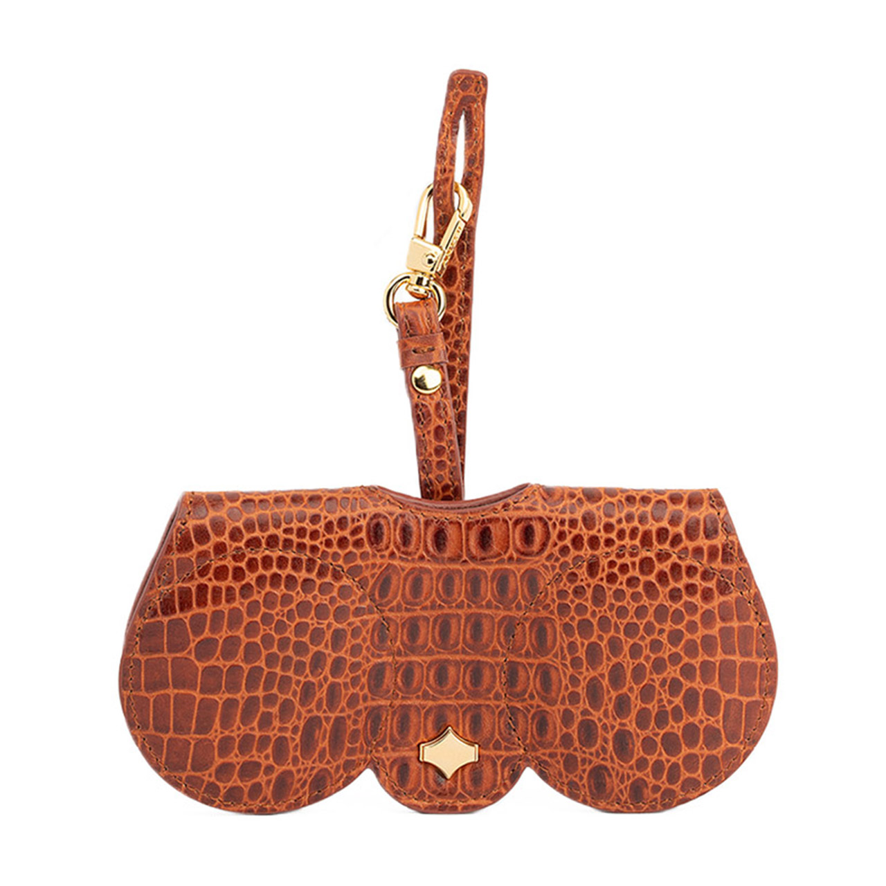 SunCover Brillenetui Croco Cognac