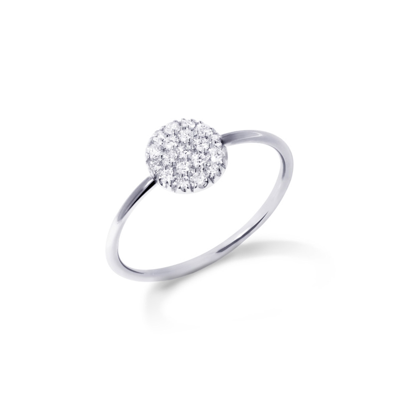 Ring round white gold 750 diamonds 0.13 ct G VS W52