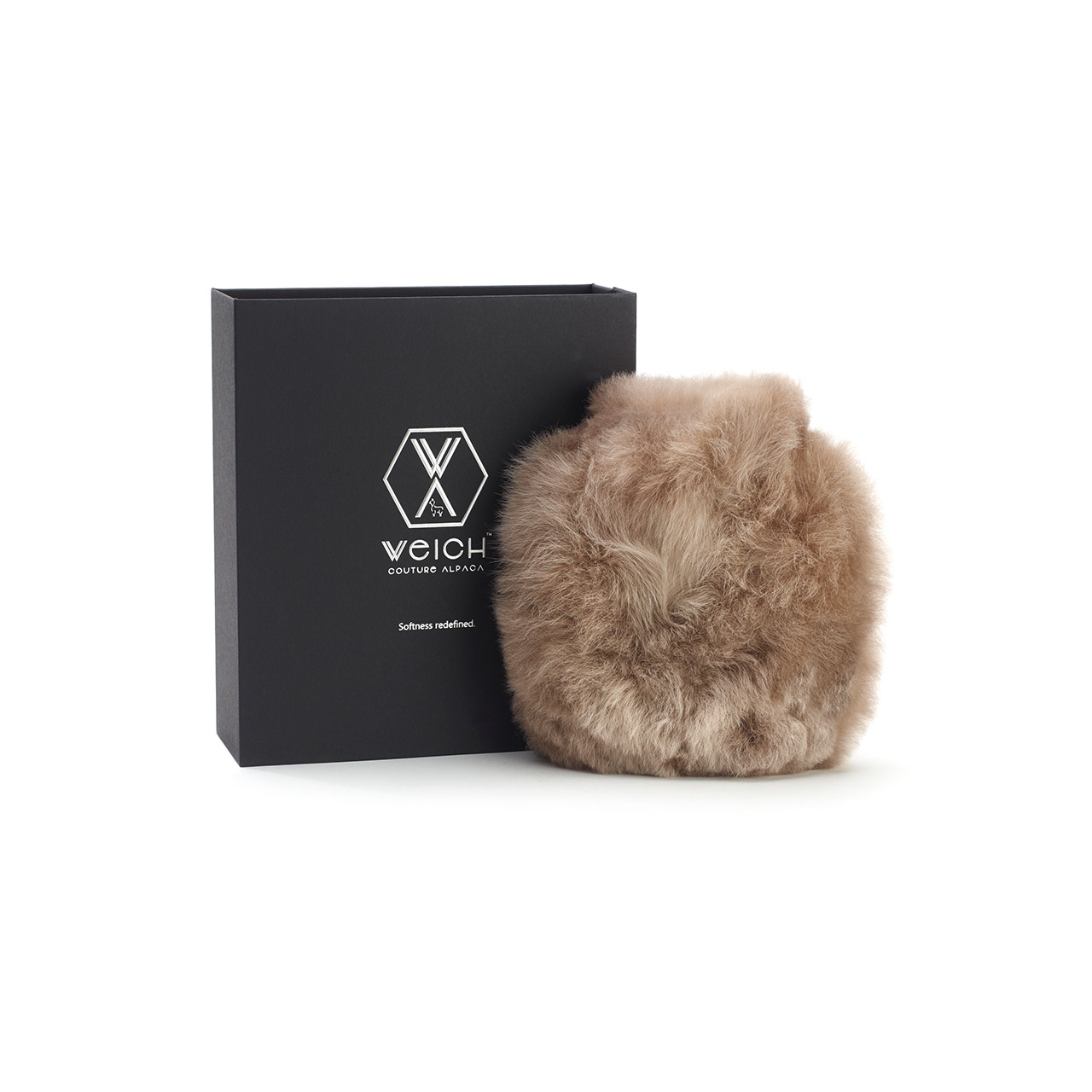 Hot Water Bottle Alpaca-Fur 0.6 l dark champagne