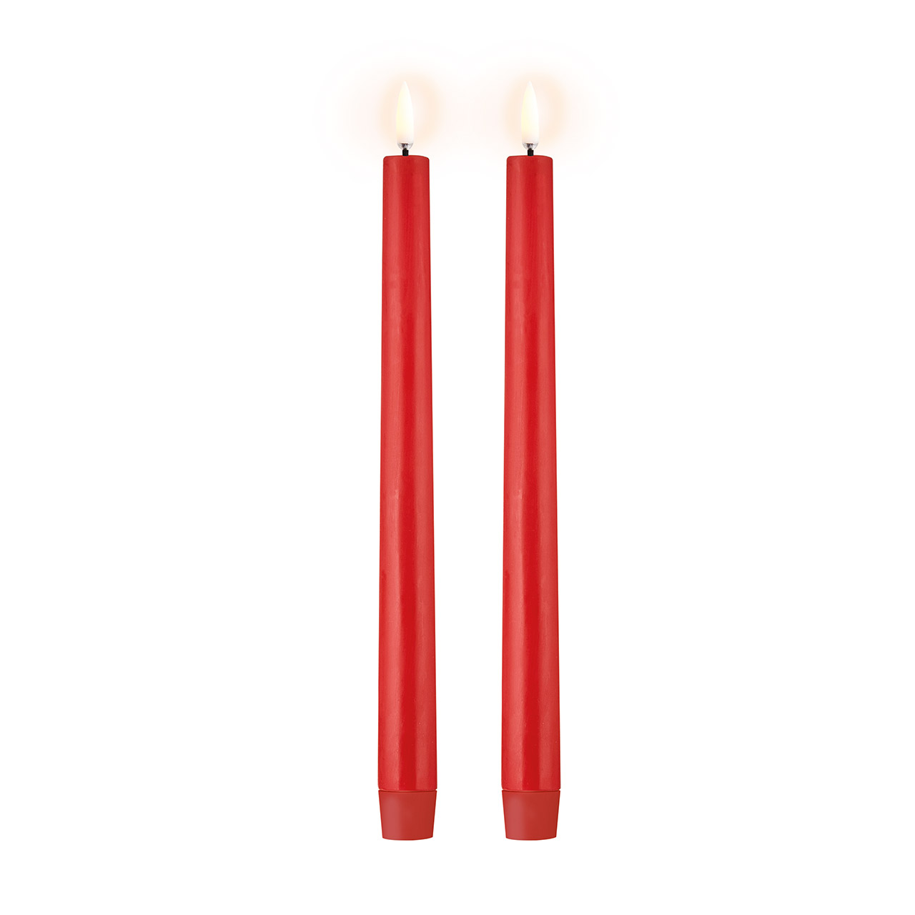 Stabkerzen LED 2er Set  2,3x25 cm red