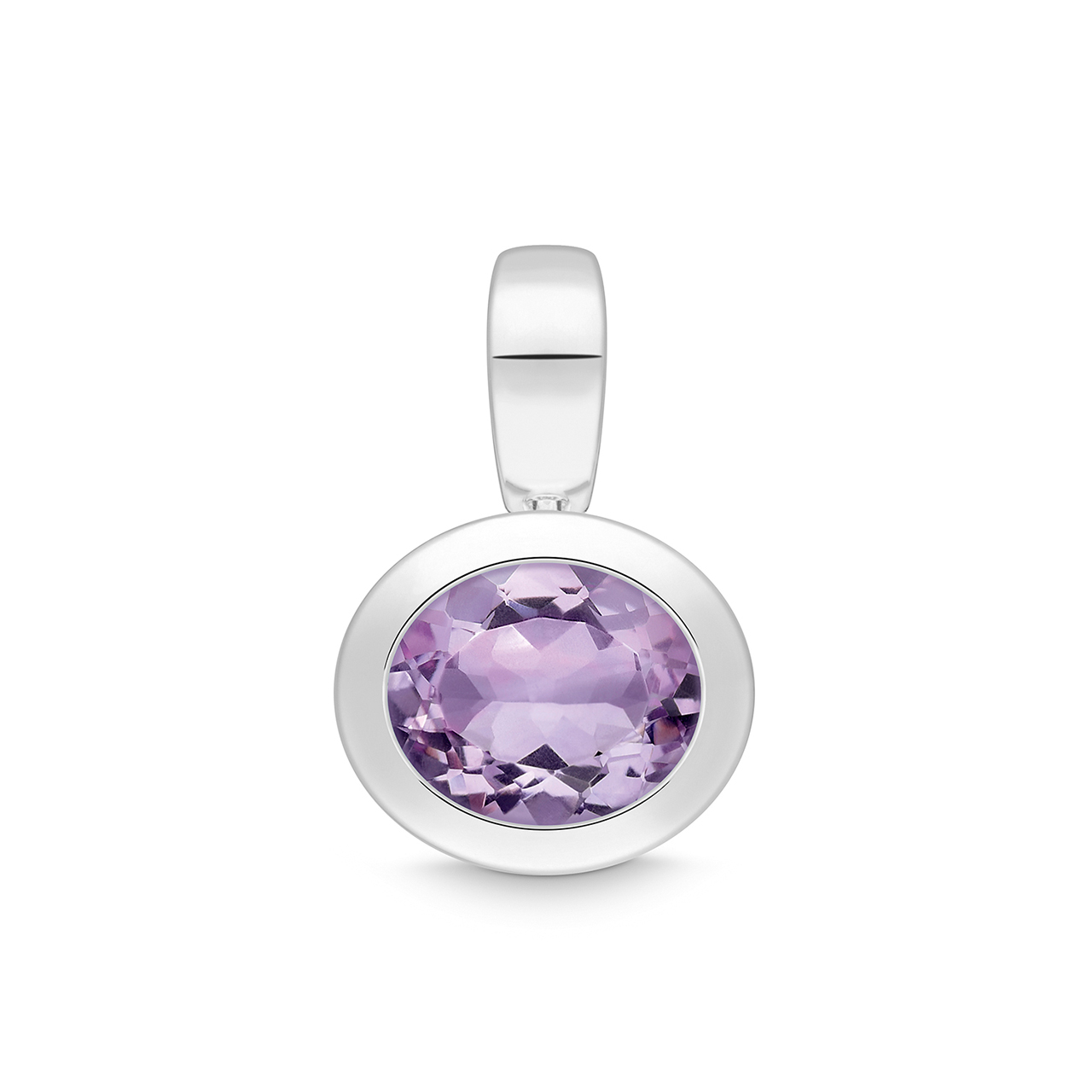 Anhänger oval Sterlingsilber 925 Amethyst