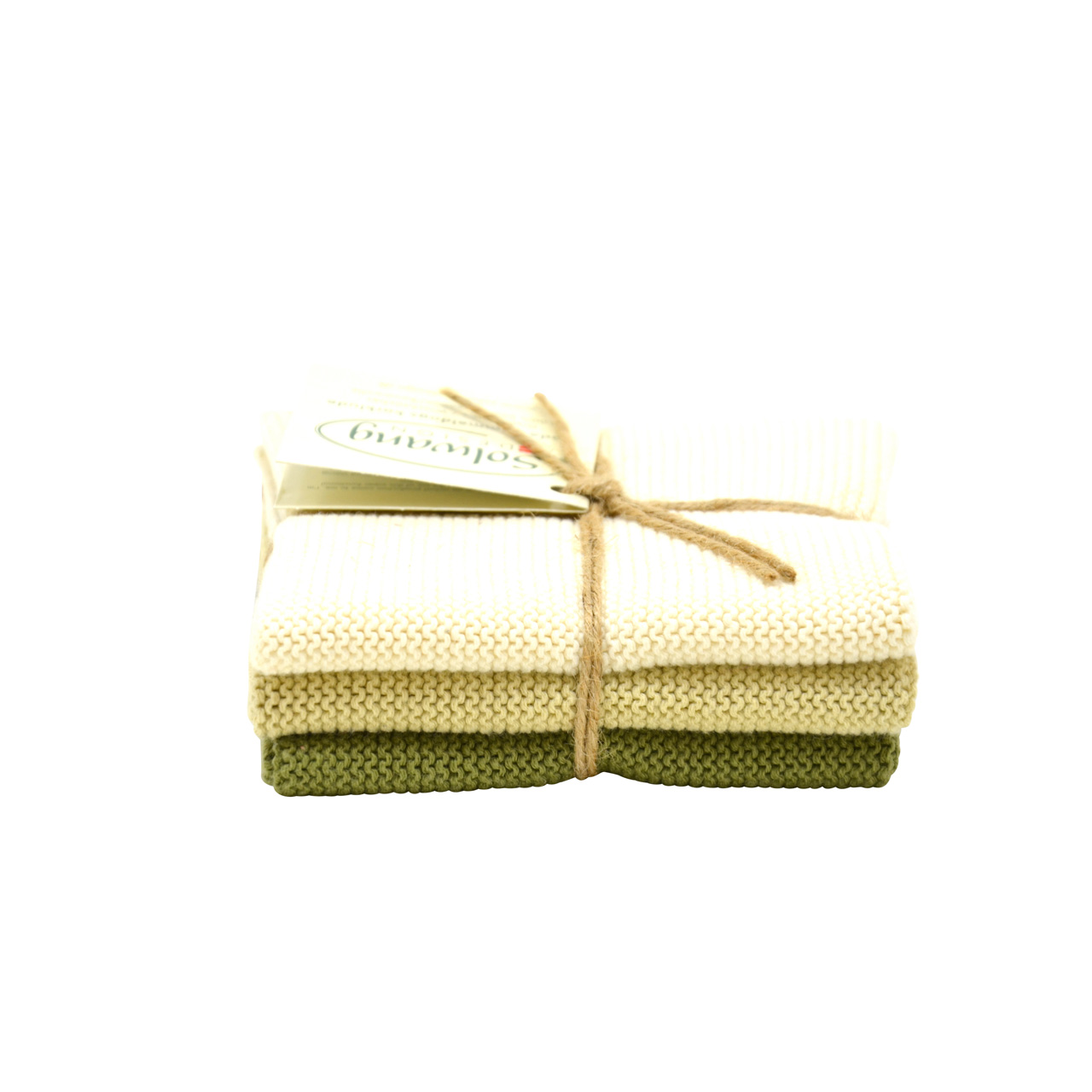 Dish Cloths (3 pcs.) nature/olive combi