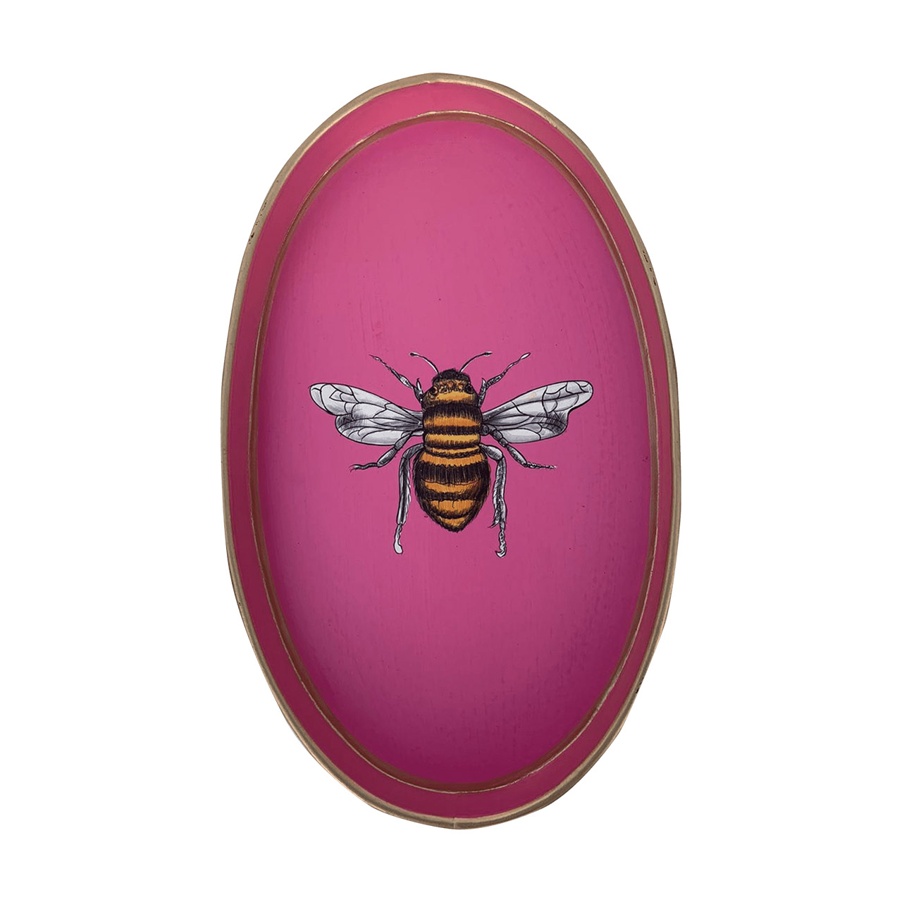 Tray bee 33x20 cm pink