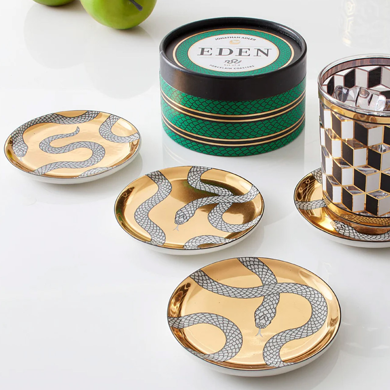 Glass coaster set 4 pieces