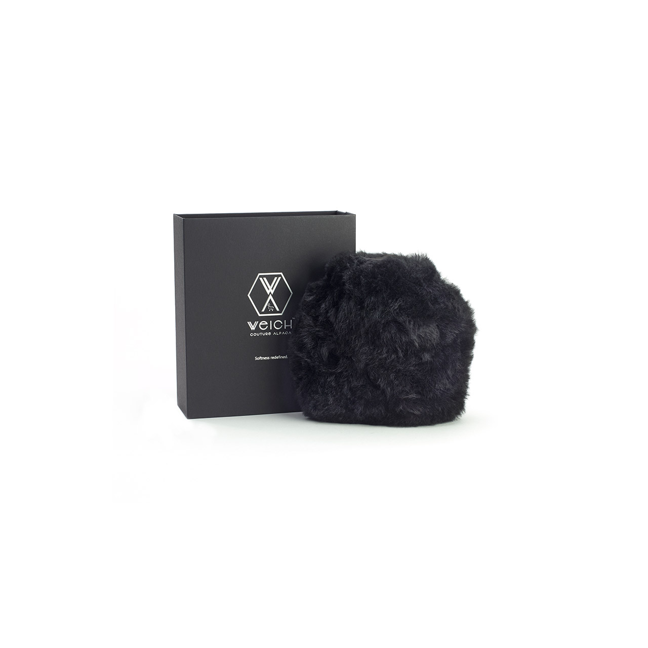 Hot Water Bottle Alpaca-Fur 0.2 l black