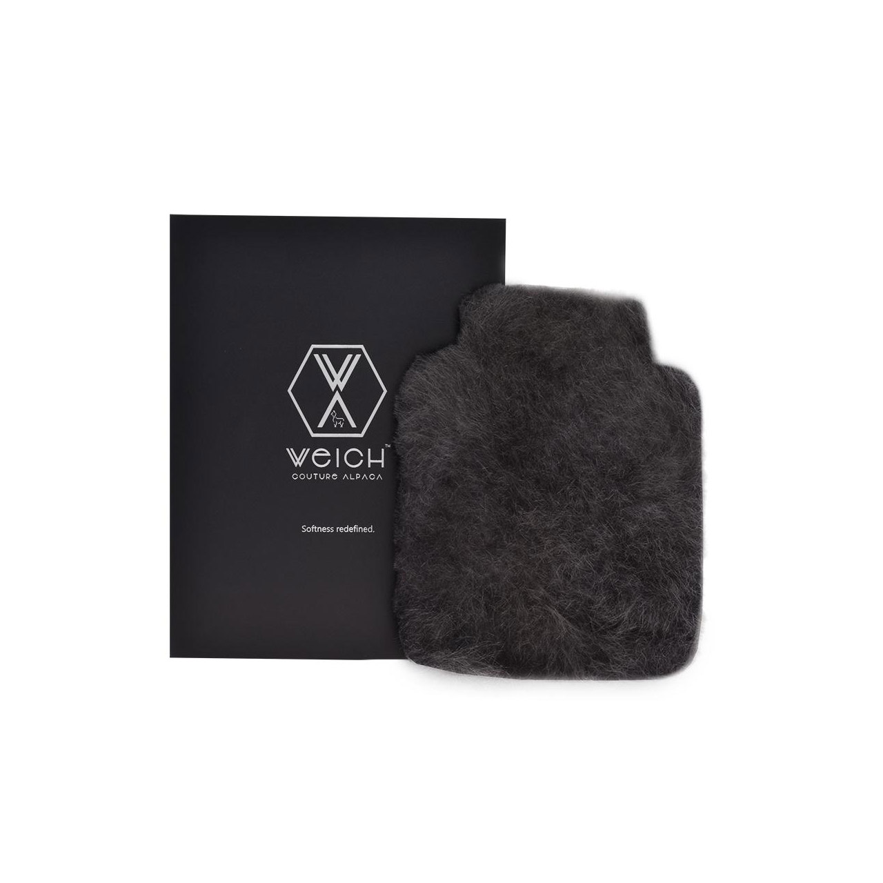 Hot Water Bottle Alpaca-Fur 0.6 l graphite grey