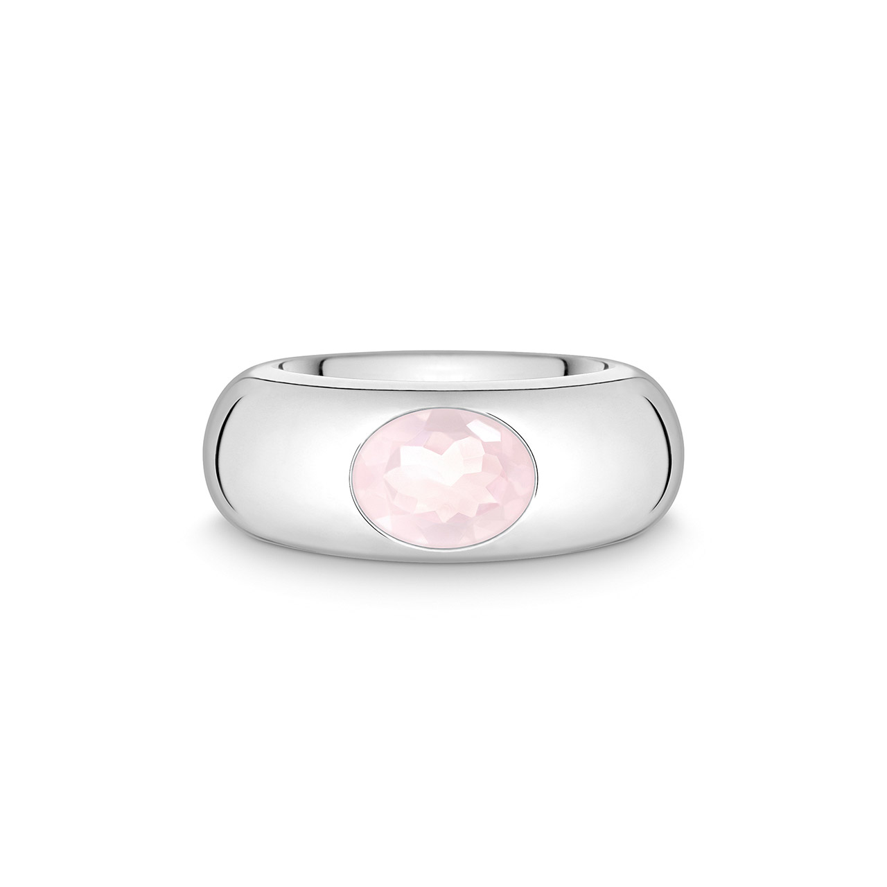 Ring sterling silver 925 rose quartz W54