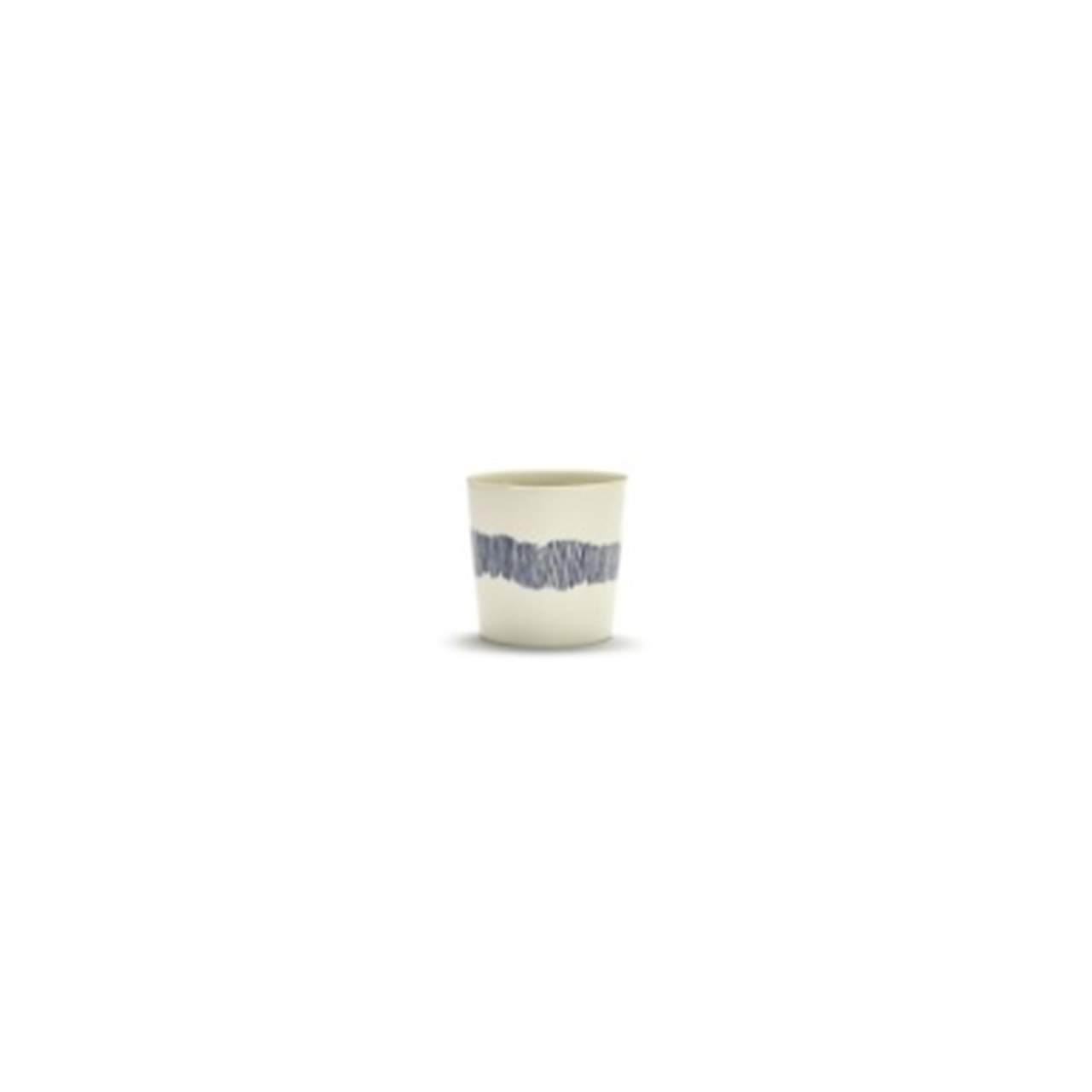 Coffee Cup 0.25 l white & Swirl - Stripes blue