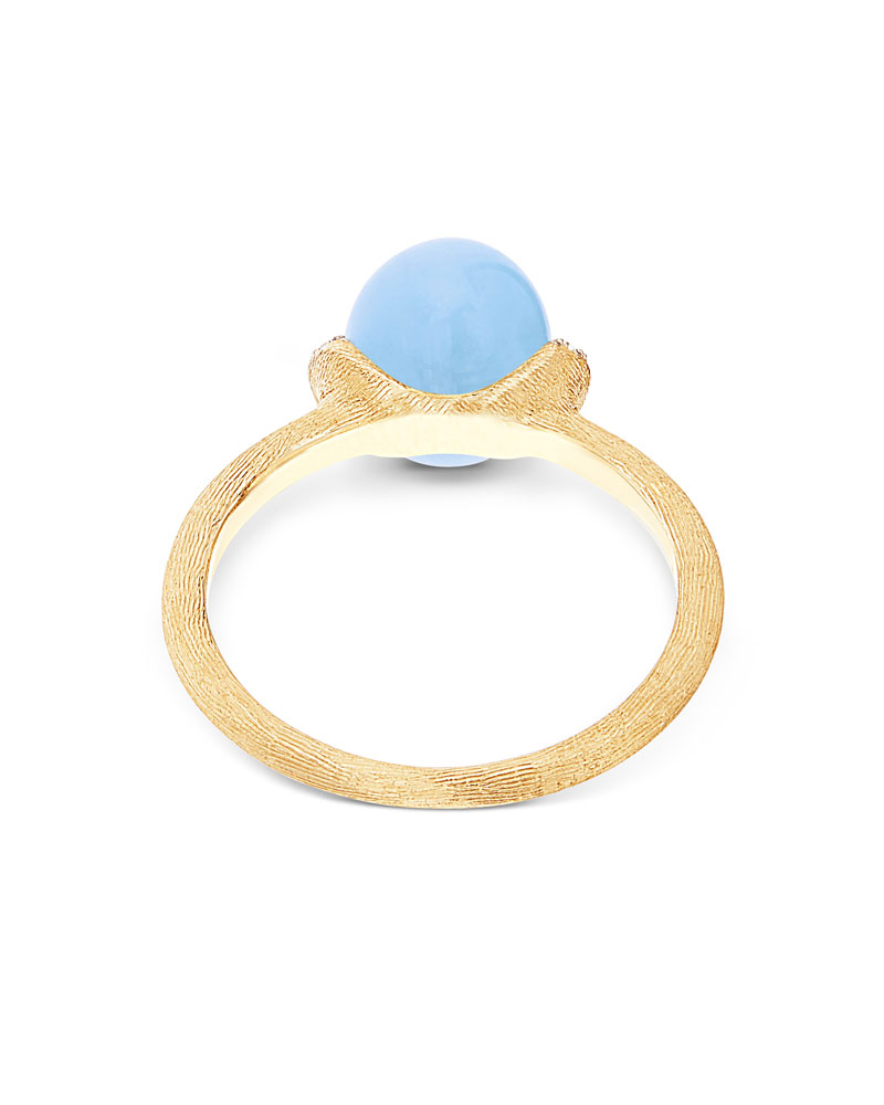 Ring 750/- Gelbgold Diamanten 0,03 ct Aquamarin 4,75 ct W54