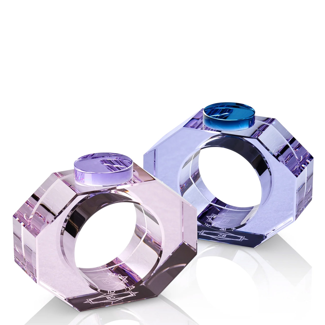 Napkin Rings (2 pcs.) Rose/Purple & Purple/Blue/Yellow