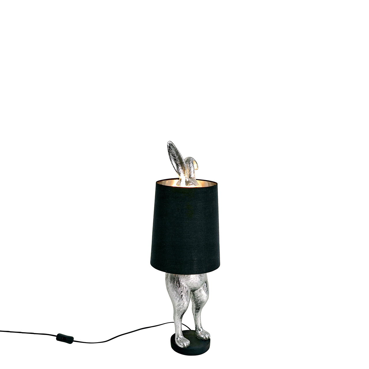 Table Lamp Hiding Bunny 74 cm silver/black